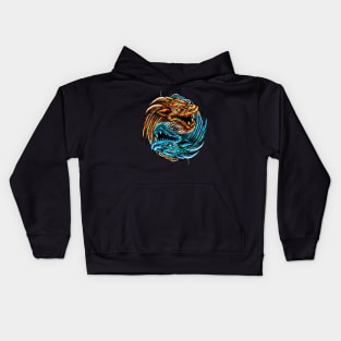 Dragon Yin Yang Backprint Kids Hoodie